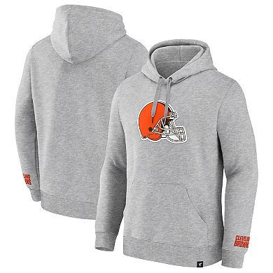 Men's Fanatics Heather Gray Cleveland Browns Legacy Fleece Pullover Hoodie