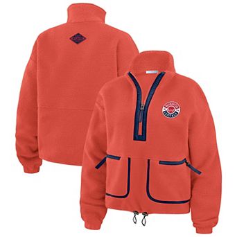 Women's WEAR by Erin Andrews Red Washington Capitals Polar Fleece Half-Zip Jacket