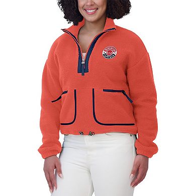 Women's WEAR by Erin Andrews Red Washington Capitals Polar Fleece Half-Zip Jacket