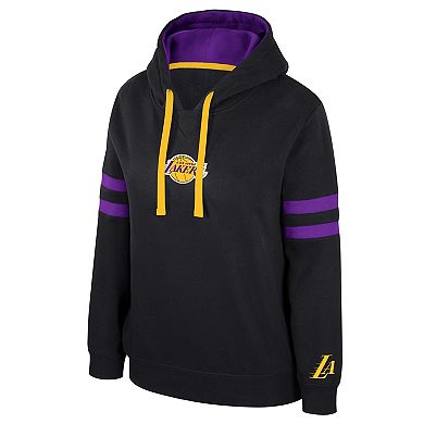Women's Stadium Essentials Black Los Angeles Lakers Road Game Pullover Hoodie
