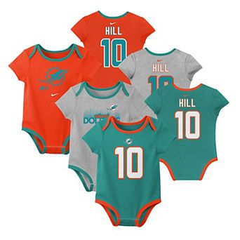 Newborn & Infant Nike Tyreek Hill Miami Dolphins Name & Number 3-Pack Bodysuit Set