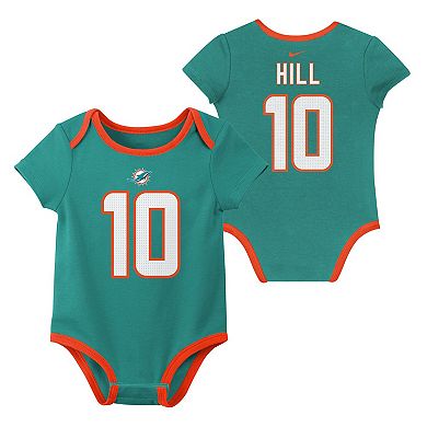 Newborn & Infant Nike Tyreek Hill Miami Dolphins Name & Number 3-Pack Bodysuit Set