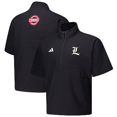 Men's adidas Black Louisville Cardinals 2024 Half-Zip Short Sleeve Training Jacket