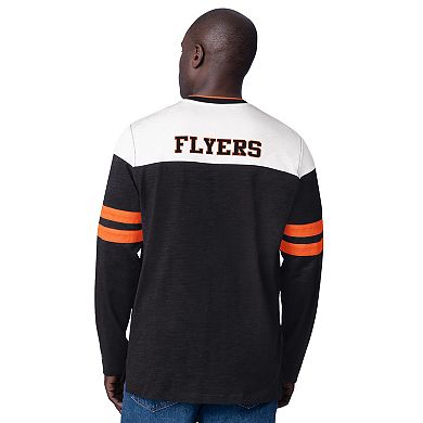 Men's Starter Black Philadelphia Flyers Blitz Durene Long Sleeve T-Shirt