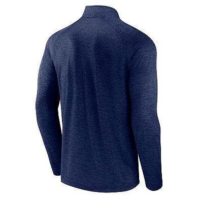 Men's Navy Seattle Kraken Head-to-Head Raglan Quarter-Zip Top