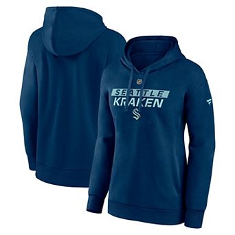 Women's Fanatics Navy Seattle Kraken Authentic Pro Core Primary Fleece Pullover Hoodie