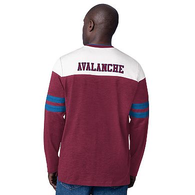 Men's Starter Burgundy Colorado Avalanche Blitz Durene Long Sleeve T-Shirt