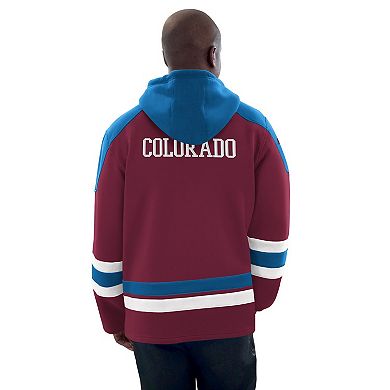 Men's Starter Burgundy/Blue Colorado Avalanche Hockey Pullover Hoodie