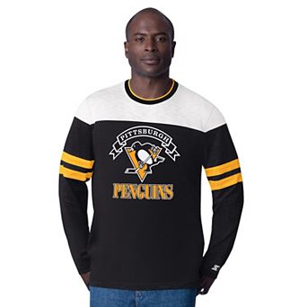 Men's Starter Black Pittsburgh Penguins Blitz Durene Long Sleeve T-Shirt