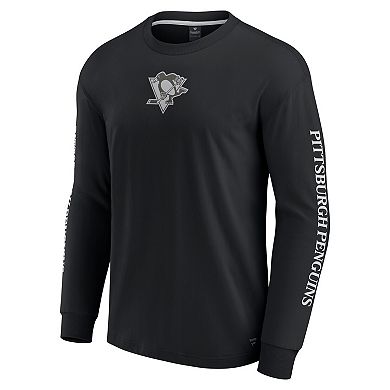 Men's Fanatics Black Pittsburgh Penguins Elements Strive Long Sleeve T-Shirt