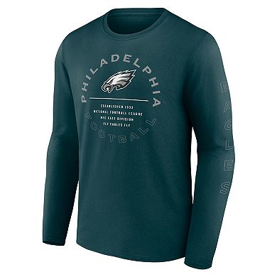 Men's Fanatics Midnight Green Philadelphia Eagles Stat Sheet Long Sleeve T-Shirt