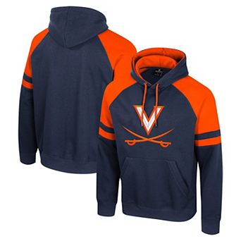 Men's Colosseum Navy Virginia Cavaliers Todd Raglan Pullover Hoodie
