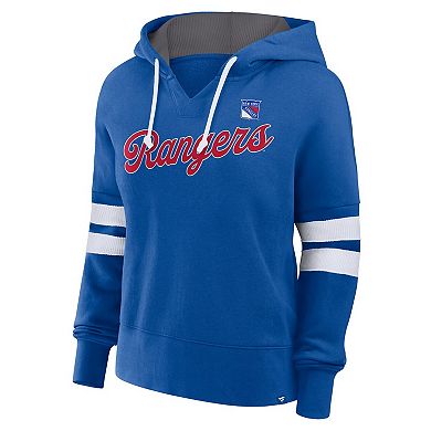 Women's Fanatics Blue New York Rangers Seize Fleece Pullover Hoodie