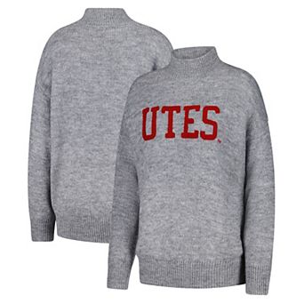Women's Gameday Social Gray Utah Utes Oversized Varsity Sweater