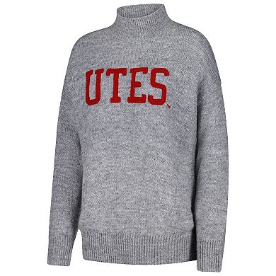 Women's Gameday Social Gray Utah Utes Oversized Varsity Sweater