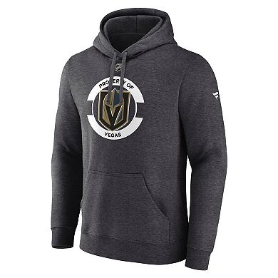 Men's Fanatics Heather Charcoal Vegas Golden Knights Authentic Pro Core Secondary Fleece Pullover Hoodie