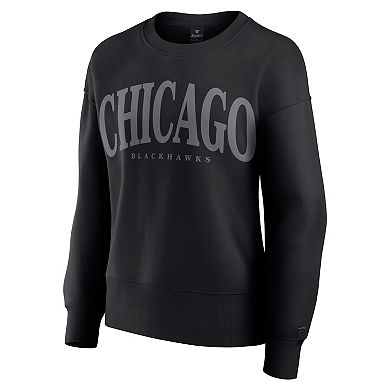 Women's Fanatics Black Chicago Blackhawks Elements Flow Pullover Sweatshirt