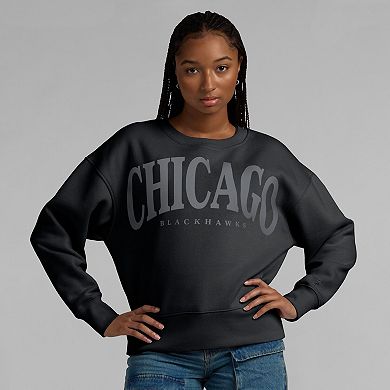Women's Fanatics Black Chicago Blackhawks Elements Flow Pullover Sweatshirt