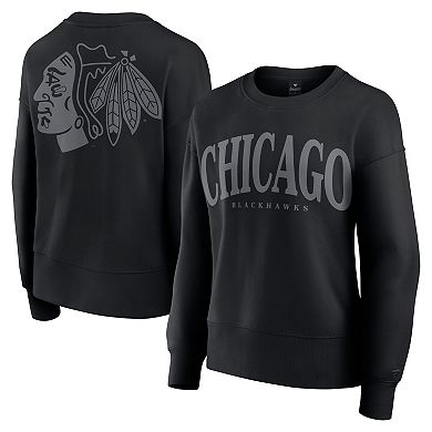 Women's Fanatics Black Chicago Blackhawks Elements Flow Pullover Sweatshirt