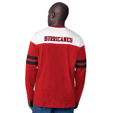 Men's Starter Red Carolina Hurricanes Blitz Durene Long Sleeve T-Shirt