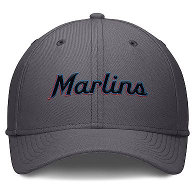 Men's Nike Gray Miami Marlins Swoosh Performance Flex Hat