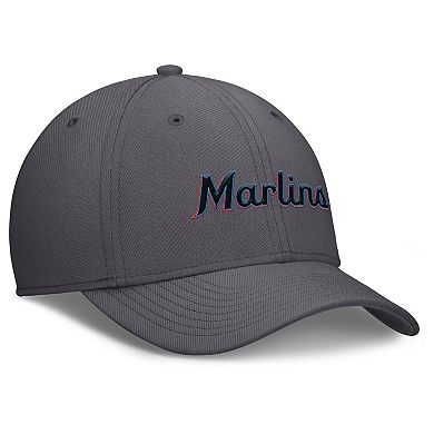 Men's Nike Gray Miami Marlins Swoosh Performance Flex Hat