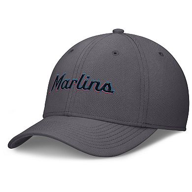 Men's Nike Gray Miami Marlins Swoosh Performance Flex Hat