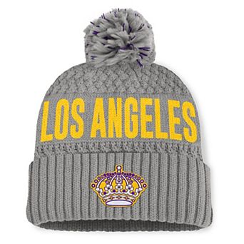 Women's Fanatics Gray Los Angeles Kings Heritage Tilly Cuffed Knit Hat with Pom