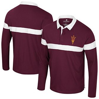 Men's Colosseum Maroon Arizona State Sun Devils Too Cool For School Long Sleeve Polo