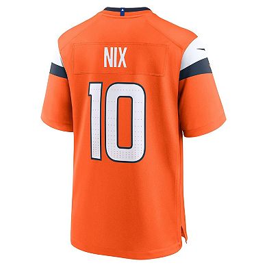 Youth Nike Bo Nix Orange Denver Broncos Team Game Jersey