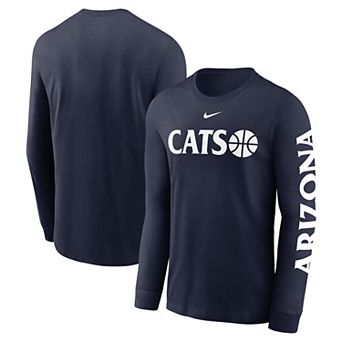 Men's Nike Navy Arizona Wildcats Basketball Icon Two-Hit Long Sleeve T-Shirt