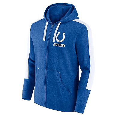 Men's Fanatics Heather Royal Indianapolis Colts Gains Full-Zip Hoodie