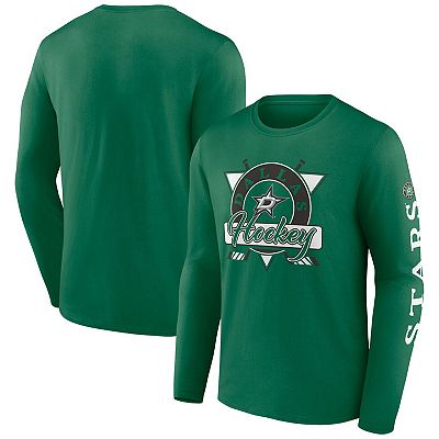 Men s Fanatics Kelly Green Dallas Stars Rinkside Long Sleeve T Shirt