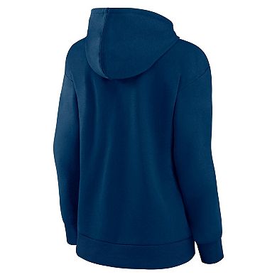 Women's Fanatics Navy Seattle Kraken Authentic Pro Core Secondary Fleece Pullover Hoodie