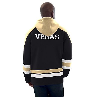 Men's Starter Black/Gold Vegas Golden Knights Hockey Pullover Hoodie