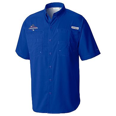 Men's Columbia Royal Los Angeles Dodgers 2024 World Series Champions Tamiami Short Sleeve Button-Down Shirt