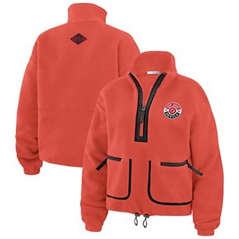 Women's WEAR by Erin Andrews Red New Jersey Devils Polar Fleece Half-Zip Jacket