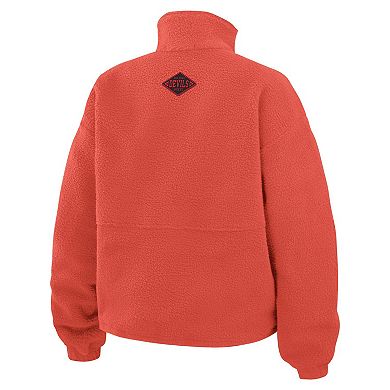 Women's WEAR by Erin Andrews Red New Jersey Devils Polar Fleece Half-Zip Jacket