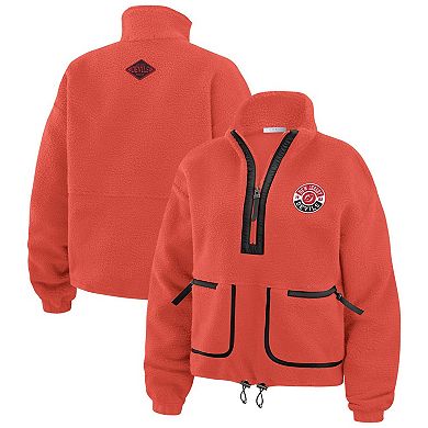 Women's WEAR by Erin Andrews Red New Jersey Devils Polar Fleece Half-Zip Jacket