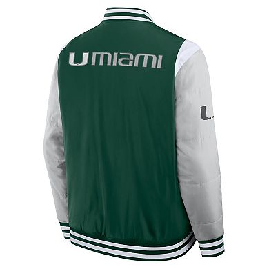 Men's Fanatics Green Miami Hurricanes Elements Elite Full-Snap Jacket