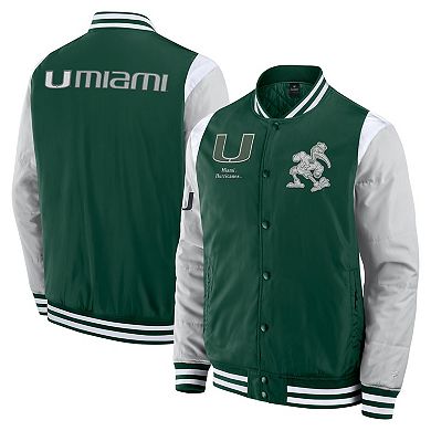 Men's Fanatics Green Miami Hurricanes Elements Elite Full-Snap Jacket