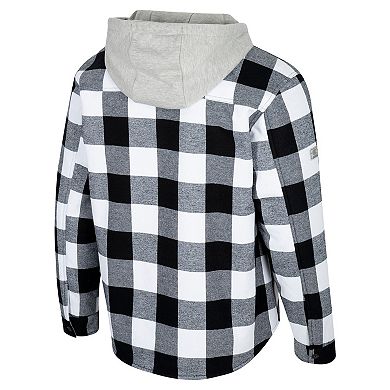 Men's Colosseum Black/White Iowa Hawkeyes Buffalo Plaid Full-Zip Jacket