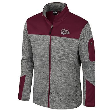 Men's Colosseum Gray/Maroon Montana Grizzlies Guard Full-Zip Jacket