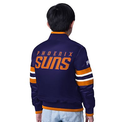 Youth Starter Purple Phoenix Suns Scout Varsity Full-Snap Jacket