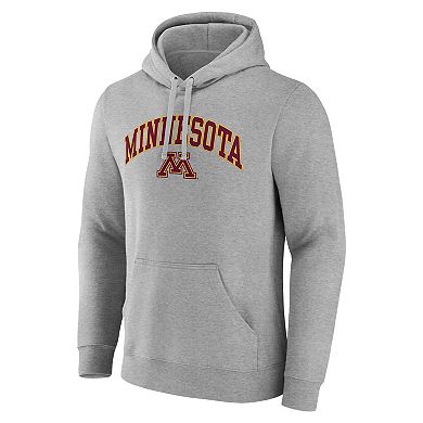Men's Fanatics Gray Minnesota Golden Gophers Arched Logo Pullover Hoodie