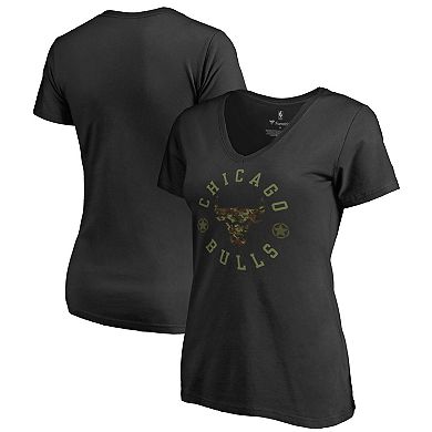 Women's Black Chicago Bulls Liberty V-Neck T-Shirt