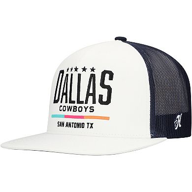 Men's HOOey White/Navy Dallas Cowboys San Antonio Trucker Snapback Hat
