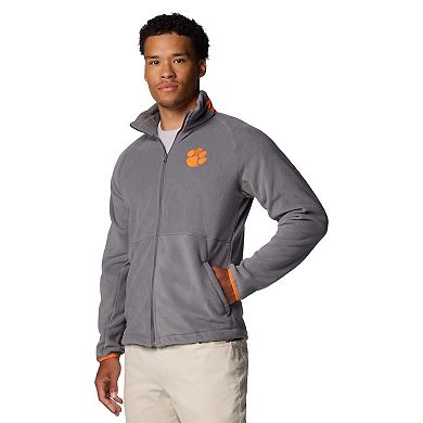 Men's Columbia Gray Clemson Tigers Flanker IV Fleece Raglan Full-Zip Jacket