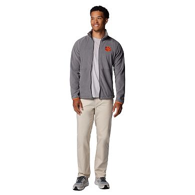 Men's Columbia Gray Clemson Tigers Flanker IV Fleece Raglan Full-Zip Jacket