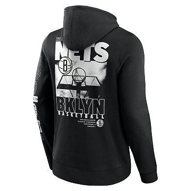 Men's Fanatics Black Brooklyn Nets Game Time Crossover Pullover Hoodie